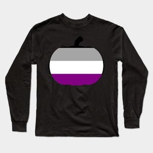 Halloween Pumpkin LGBT Flag Asexual Ace Long Sleeve T-Shirt